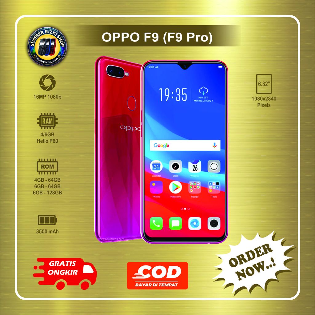 HP OPPO F9 Normal second batangan siap pakai