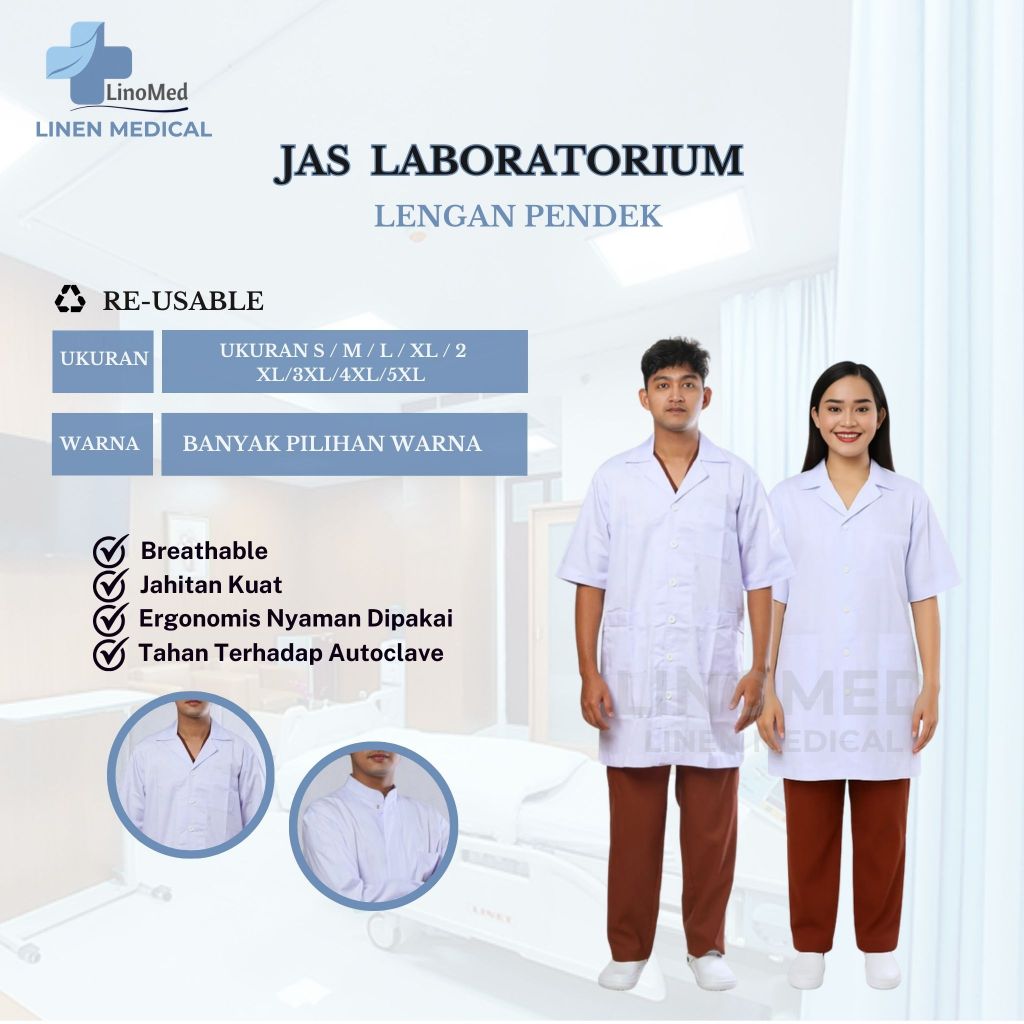 Jas Laboratorium Lengan Pendek