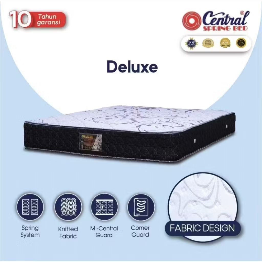 Central Springbed Deluxe 90x200 cm I Kasur Central Deluxe Bonnel Spring Bed Mattress I Kasur Central