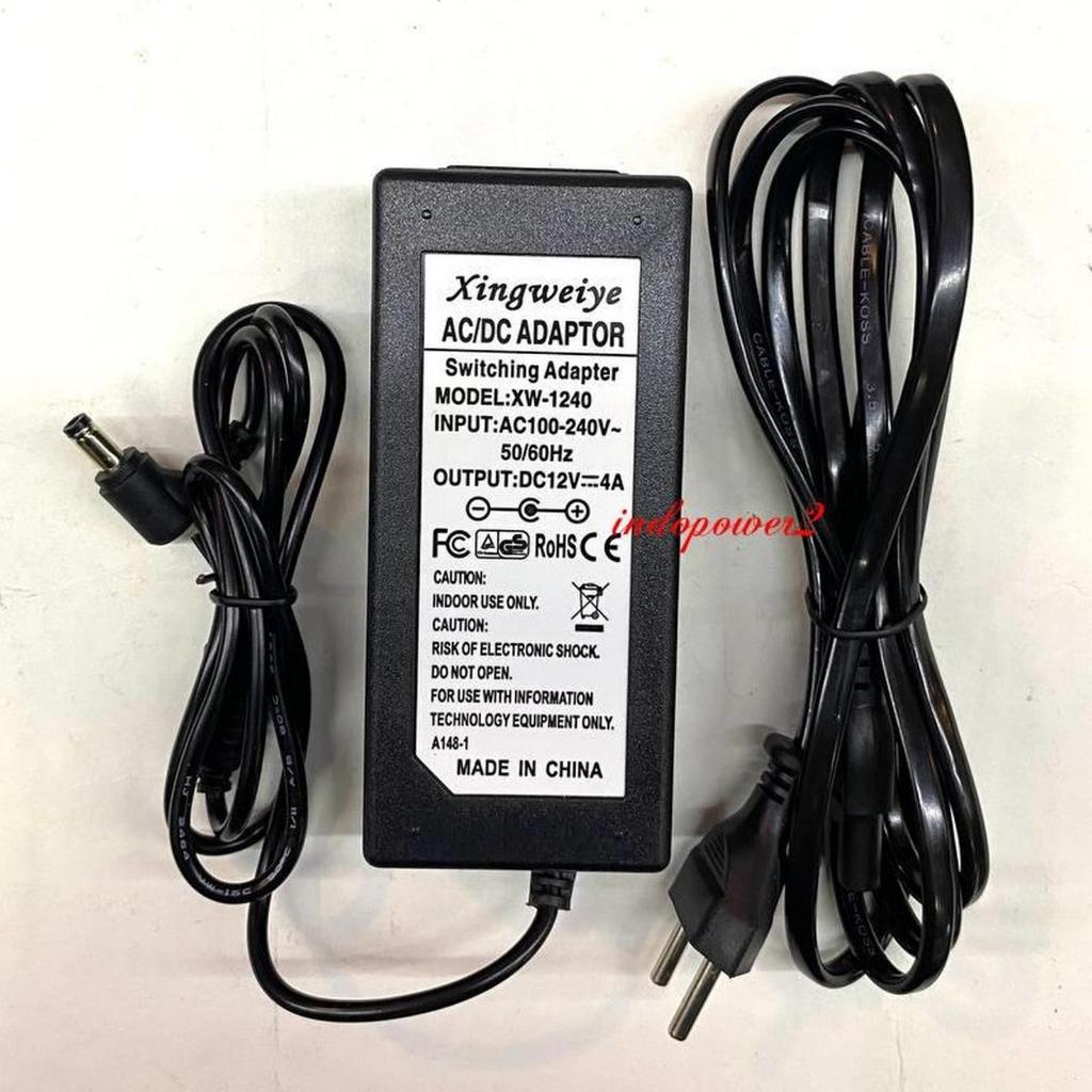 AC / DC Adapter 12V 4A Adaptor DVR / CCTV 4A 12V + Kabel Power 12 v