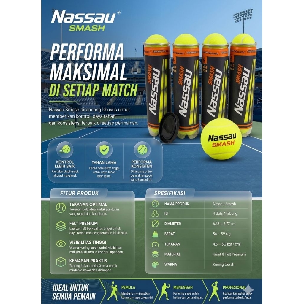 Bola Tennis Nassau / Bola Tenis Nassau / Bola Tenis Nassau Smash / Bola Tennis Nassau Smash / Tennis
