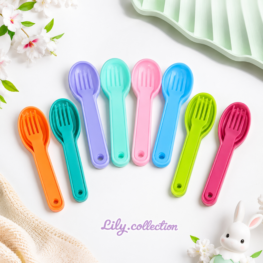 Sendok Garpu Plastik Set Lusinan | Sendok Makan - LILYCOLLECTION