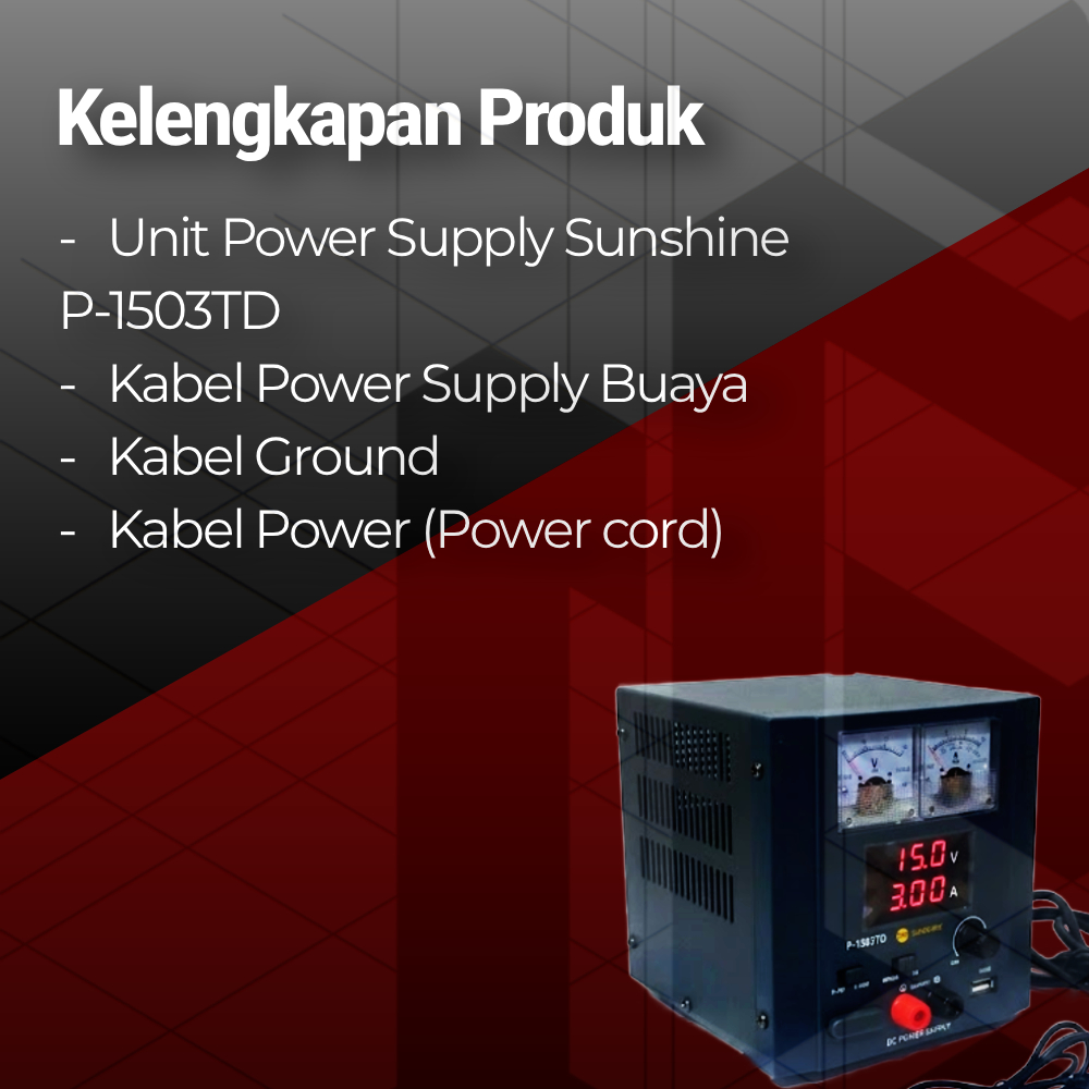 LAGI PROMO MM - POWER SUPPLY DIGITAL 5A SUNSHINE P-1505TD ORIGINAL / Power Supply Sunshine P-1505TD