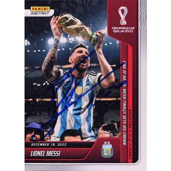 Fullprint Replica Kartu Mainan Anak Jadul Bola tanda tangan Messi juara 2022
