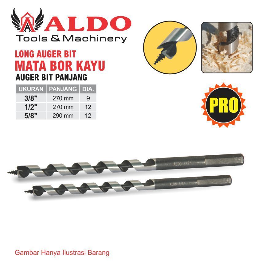 AUGER BIT ALDO//MATA BOR KAYU SPIRAL PANJANG PENDEK