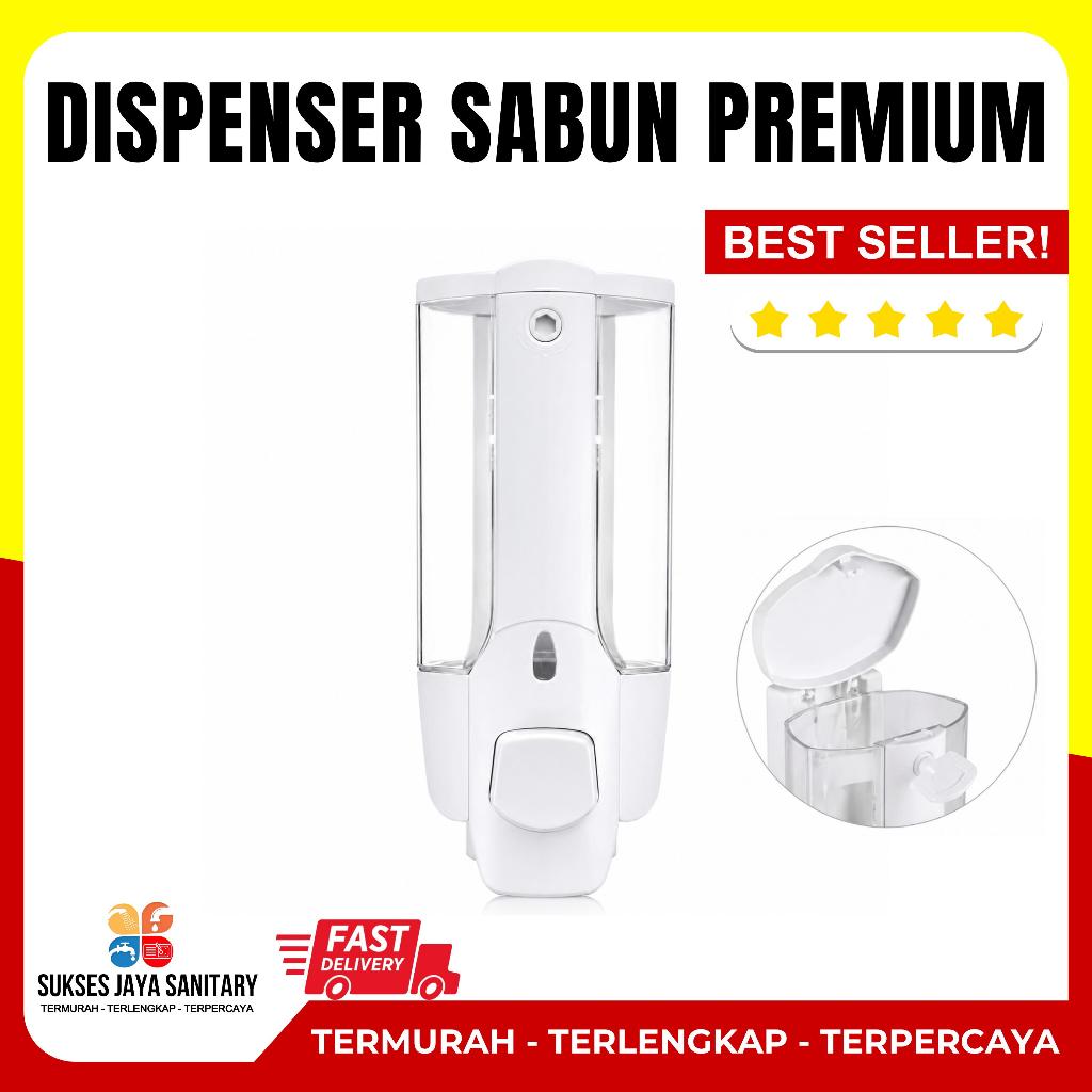 Dispenser Sabun Cair Tempel Dinding Warna Putih Tempat Sabun Kamar Mandi/Tempat Sampo Tempel Dinding