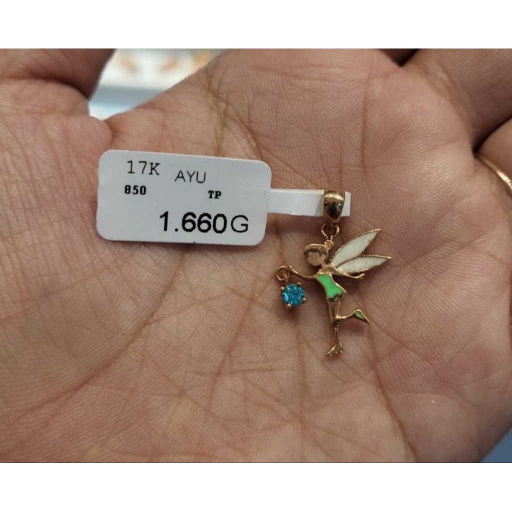 Liontin emas 75 tinkerbell rose