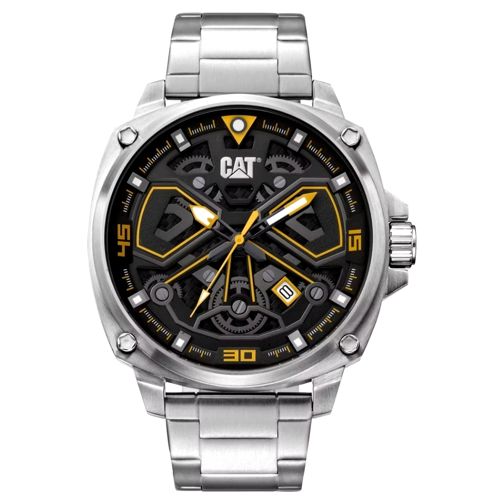 Original 100% Jam Tangan Pria CAT Tokyo AJ.141.11.127 Black Dial Silver Stainless Steel Strap Garans