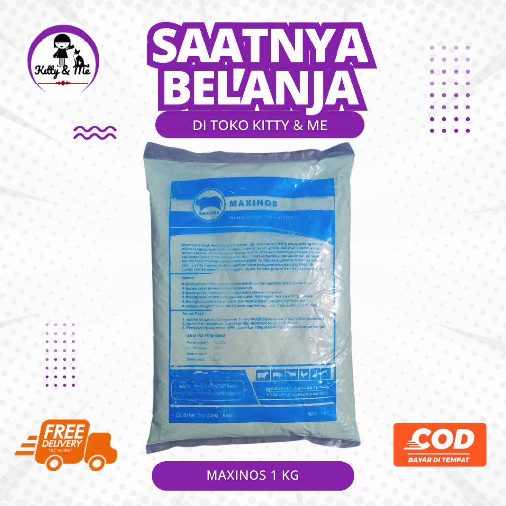 MAXINOS 1 KG - Susu Ternak Kemasan untuk Pengganti Susu Indukan