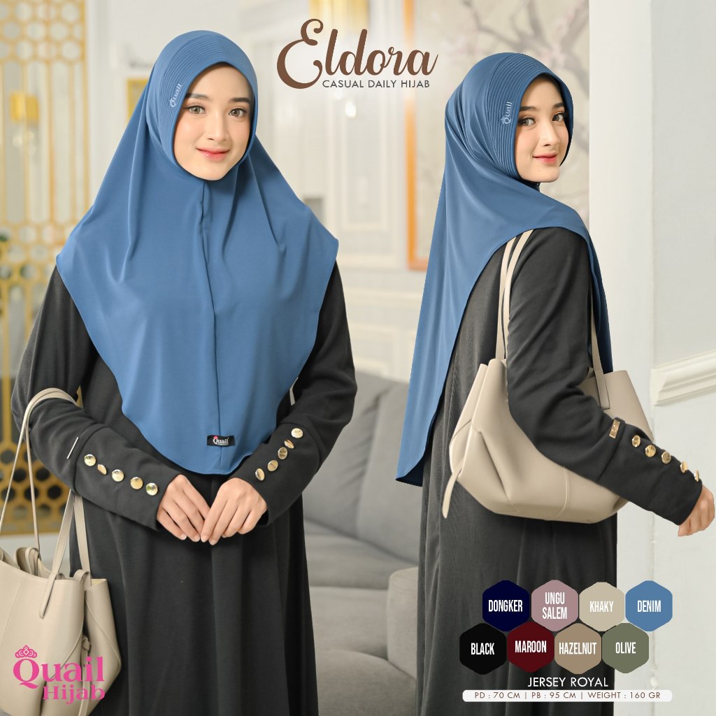 Eldora Hijab Daily Original Quail Hijab Instan Jersey original Quail Eldora Quail Hijab Instan Quail