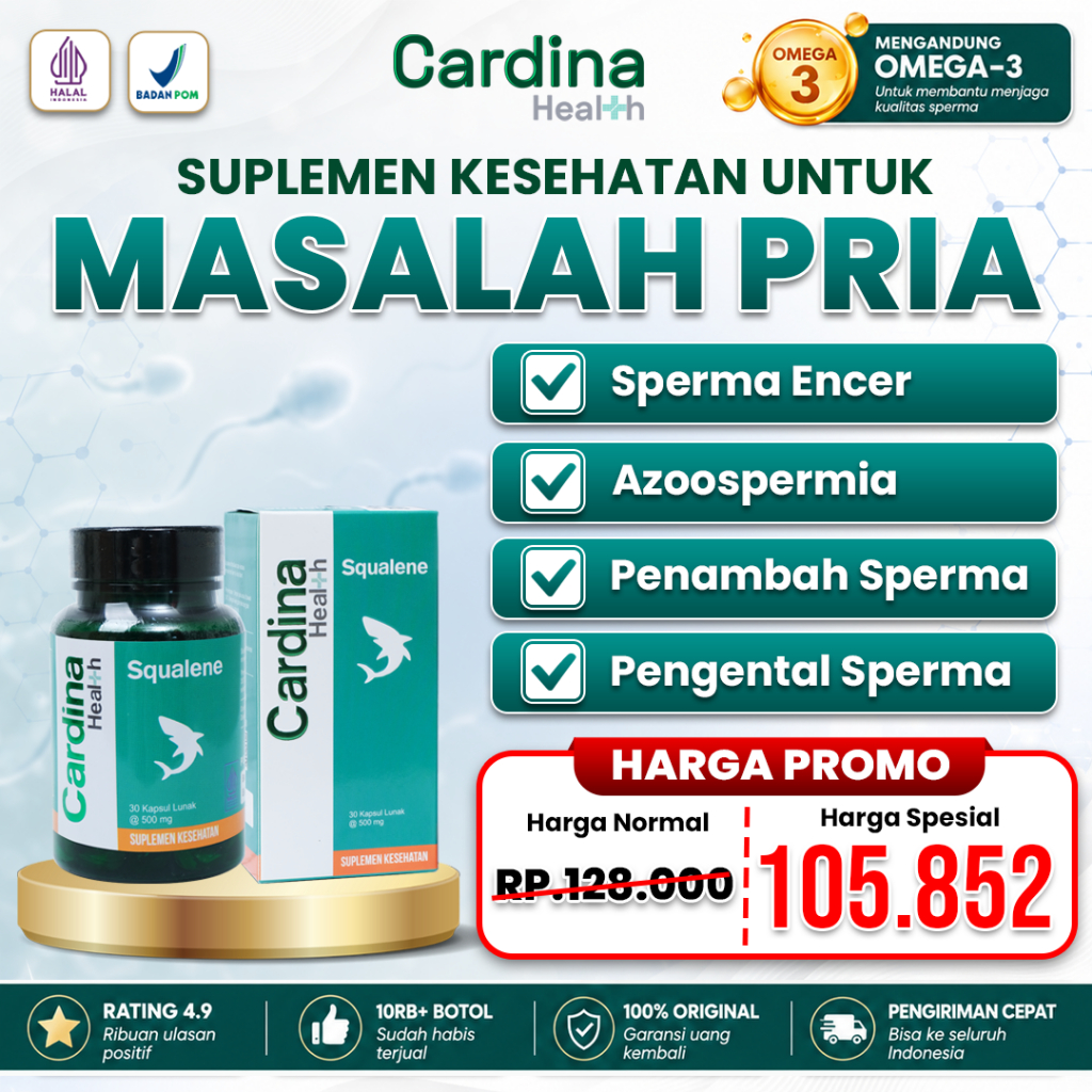 Obat Sperma Encer - Azoospermia - Penambah Sperma - Pengental Sperma - Cardina Health Squalene 100% 