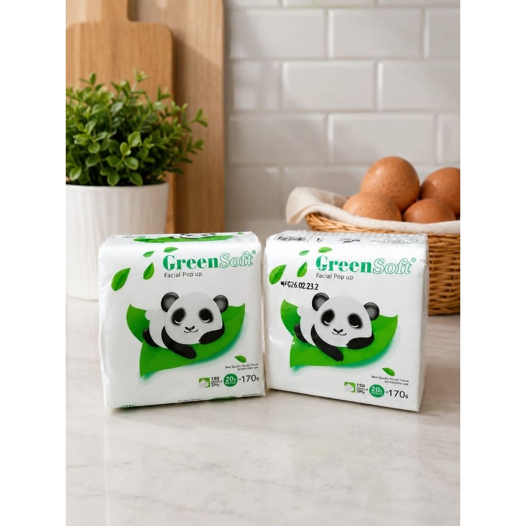 GreenSoft Mini Facial Pop Up Tissue 170 Sheets