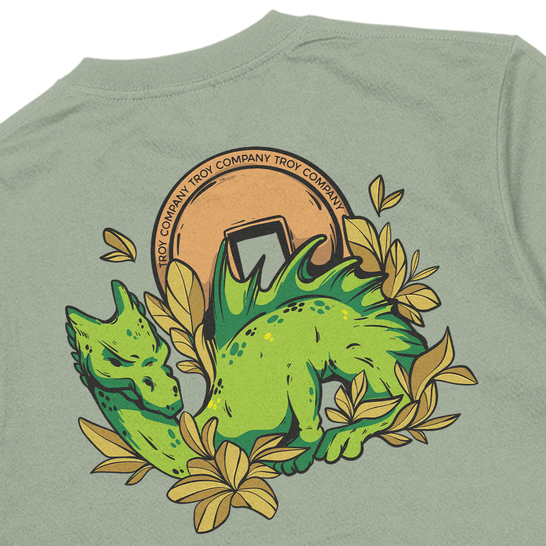 Troy Company Tshirt Sage Green Drago - Kaos Pria Lengan Pendek Hijau Sage MTD 3277
