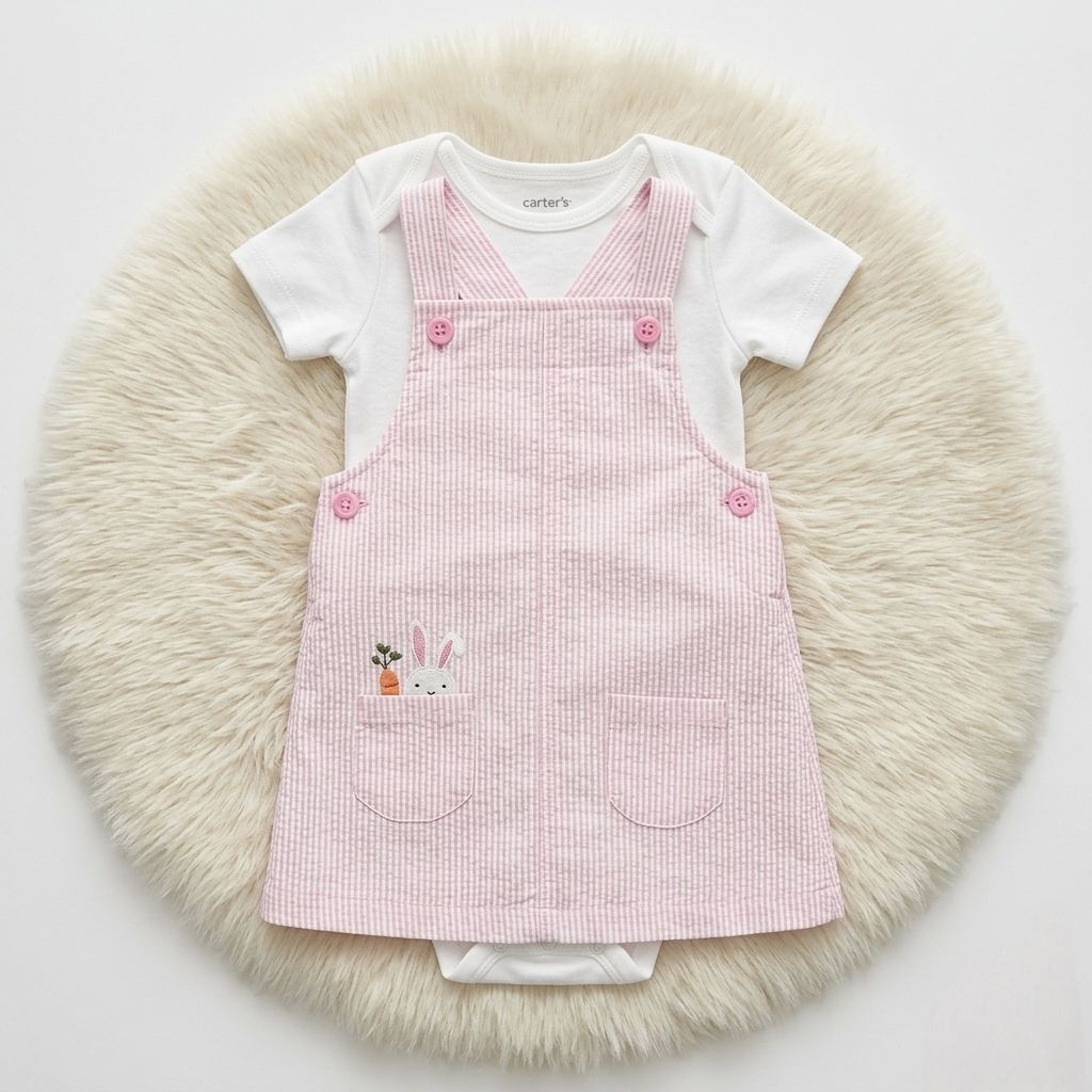 Carters Overall Only Girl rok Original 100% Cotton Saku Dua Bordir boneka Lucu Baju Kodok Bayi cewek