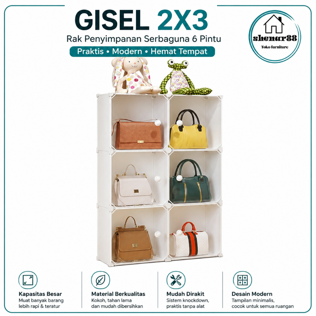 Lemari Plastik /  Lemari Baju / Lemari Plastik Susun Rak Tas Lemari Portable