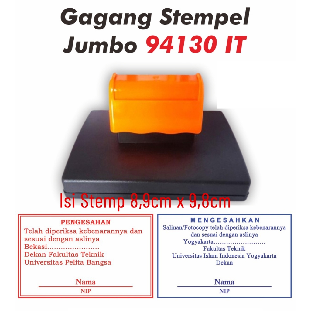 Custom Stempel Flash Size Jumbo, Praktis Tanpa Bantalan