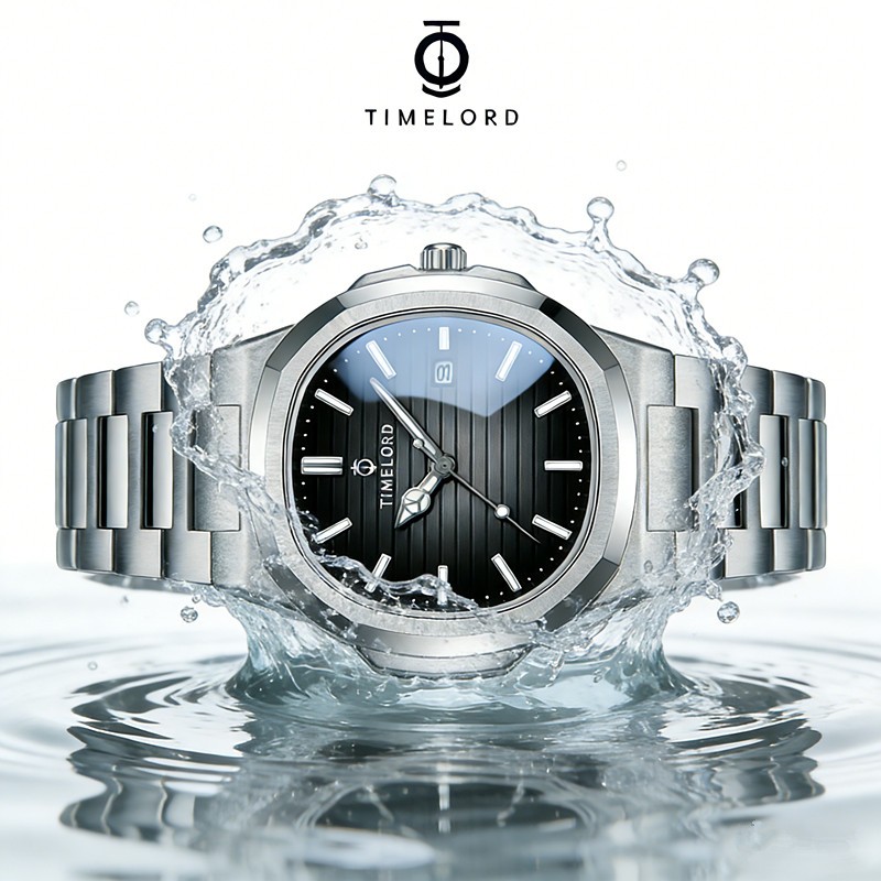 TIMELORD 2066 Jam Tangan Pria  Jam Tangan Pria Quartz Anti Air Cowok Keren Keemasan