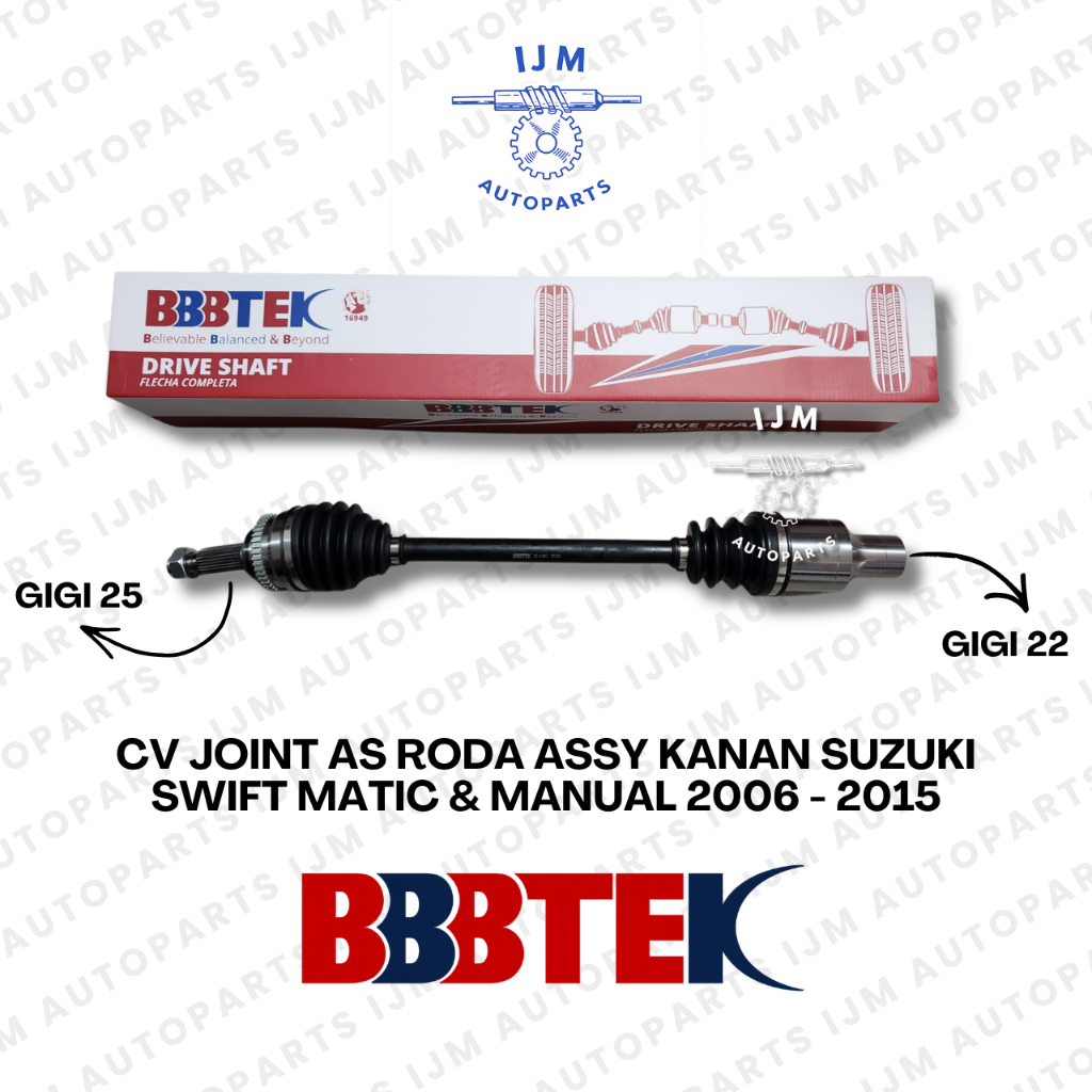 CV Joint As Roda Assy Kanan Suzuki Swift Matic & Manual 2006 - 2015 BBBTEK Yokomitsu