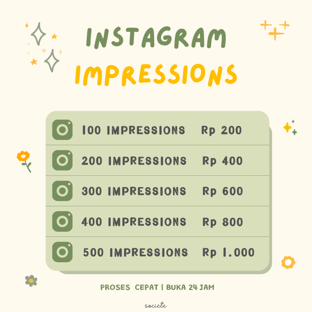 INSTAGRAM IMPRESSIONS INSIGHT BOOSTER SOSIAL MEDIA TERMURAH BERGARANSI
