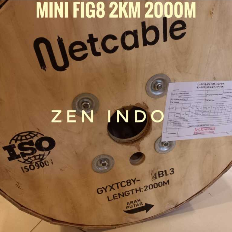 Kabel Fiber Optik FO Mini FIG 8 Fig8 NETCABLE Core 2 | 4 | 6 | 12 | 24 Core Panjang 2KM 2000M NETCAB