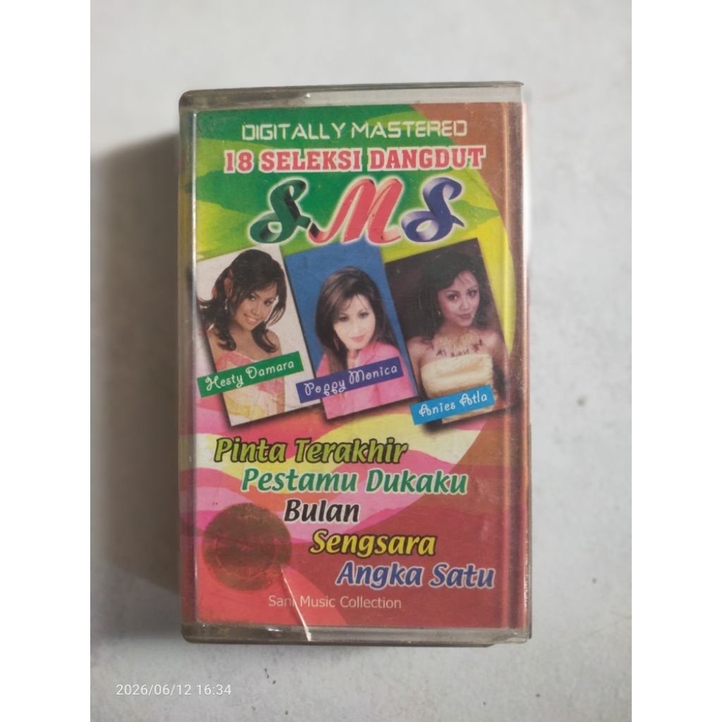 kaset pita jadul "18 seleksi dangdut sms" HESTY DAMARA,PEGGY MONICA,ANIES ATLA