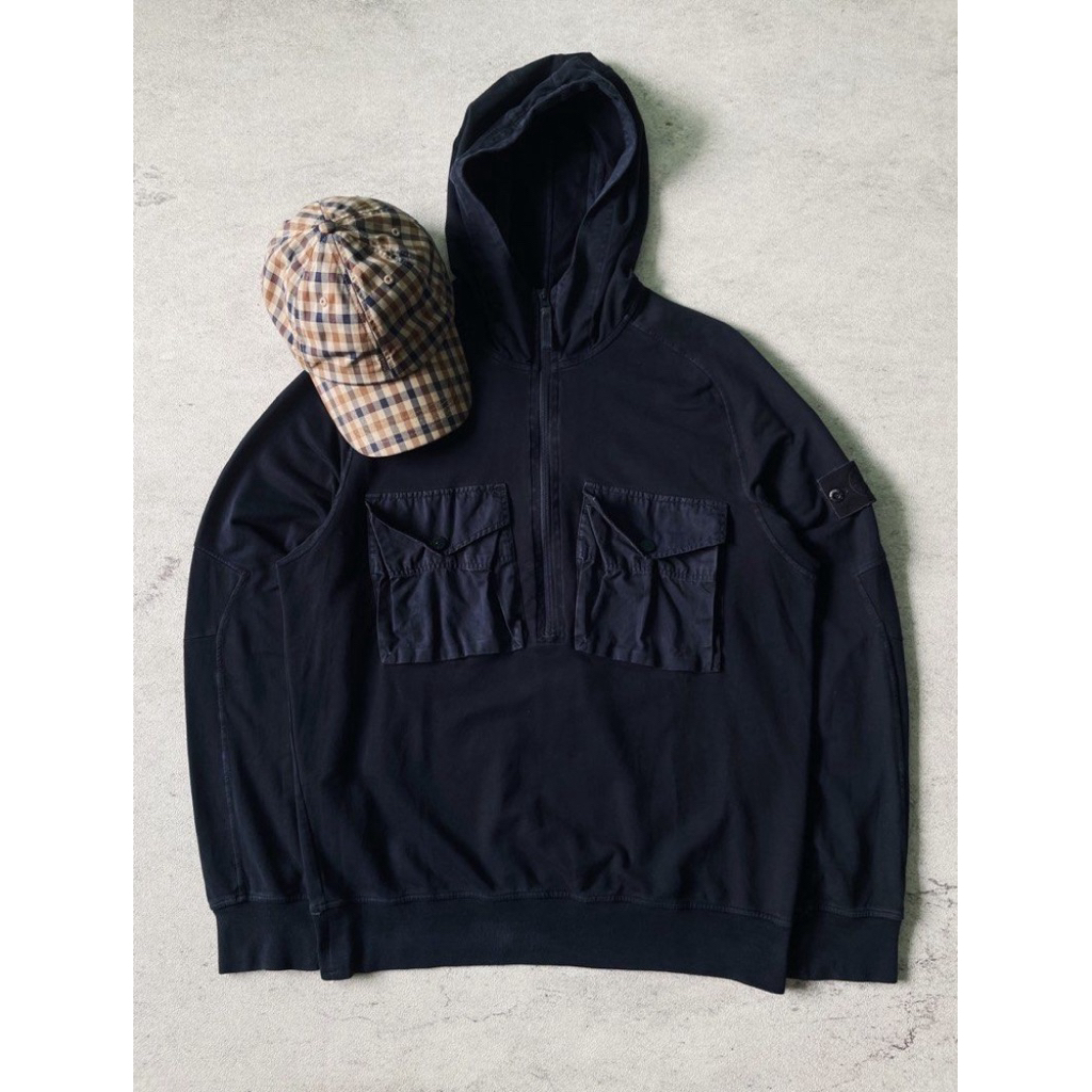 Stone Island SS20 Ghost Piece smock popover halfzip hoodie authentic original