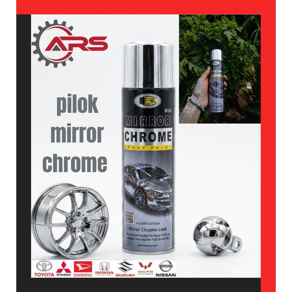PILOK BOSNY Mirror Chrome Spray Paint 270ml CatSemprot Mirror Chrome Krom Original Thailand