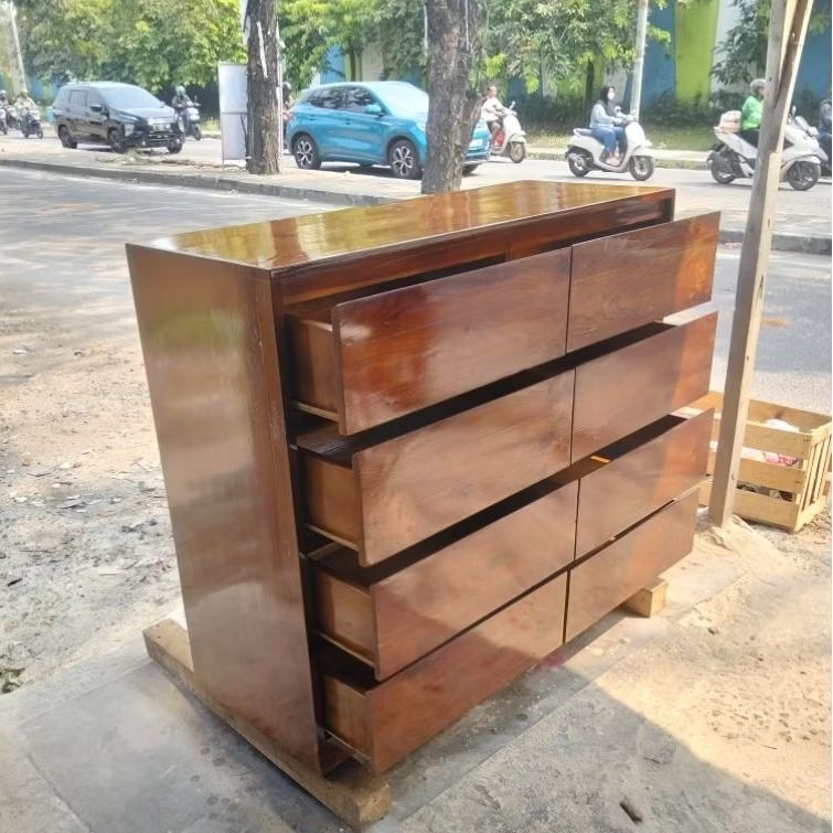 Buffet Full laci/buffet dengan 8 laci bahan kayu jati belanda
