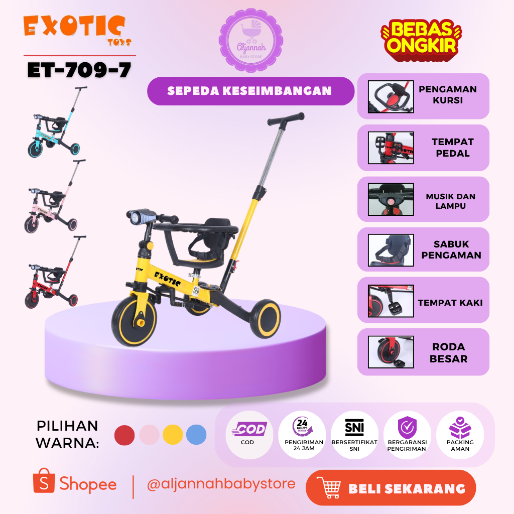 ( FREE BUBLE WRAP ) Sepeda Balance Sepeda keseimbangan ET 5511 /ET 709 / ET 709-7