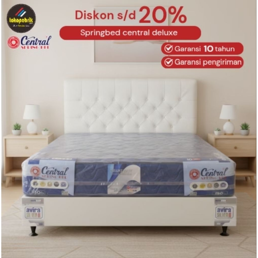 Springbed central ukuran 120, 140, 160, 180 x200 cm kasur springbed central deluxe Termurah Terlaris