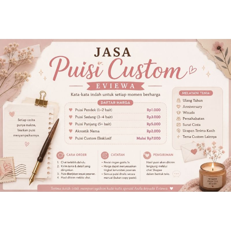 Jasa Puisi Custom | Produk Digital
