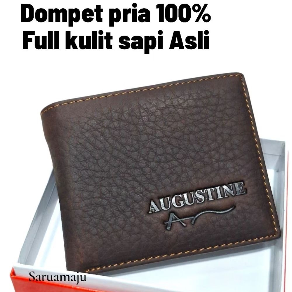 PROMO DOMPET PRIA Kulit Asli/ Dompet Augustine 100%: kulit sapi Asli