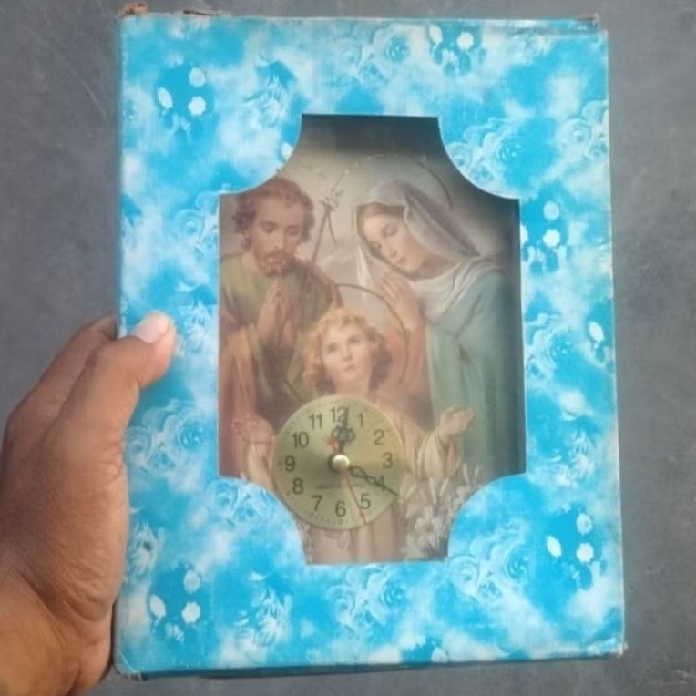 Jam meja motif Bunda Maria Yesus