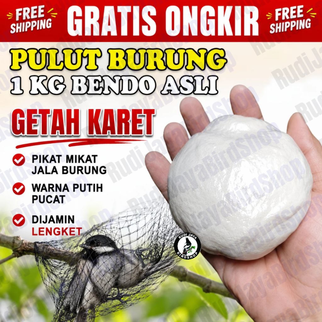 PULUT BURUNG 1 KG BENDO ASLI GETAH KARET PIKAT MIKAT JALA BURUNG WARNA PUTIH PUCAT DIJAMIN LENGKET