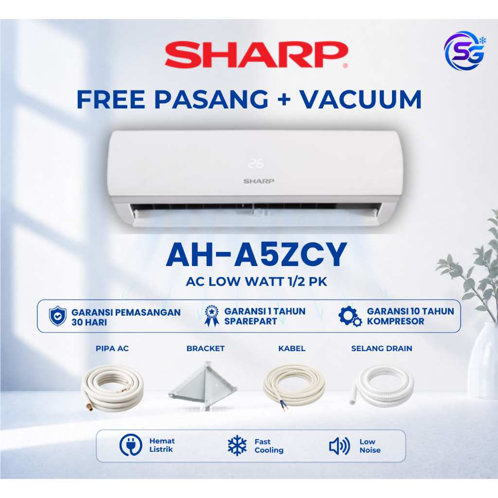 AC SHARP 1/2 PK STANDRAD LOW WATT AH 05ZCY LED DISPLAY MADE IN CHINA 100% ORIGINAL