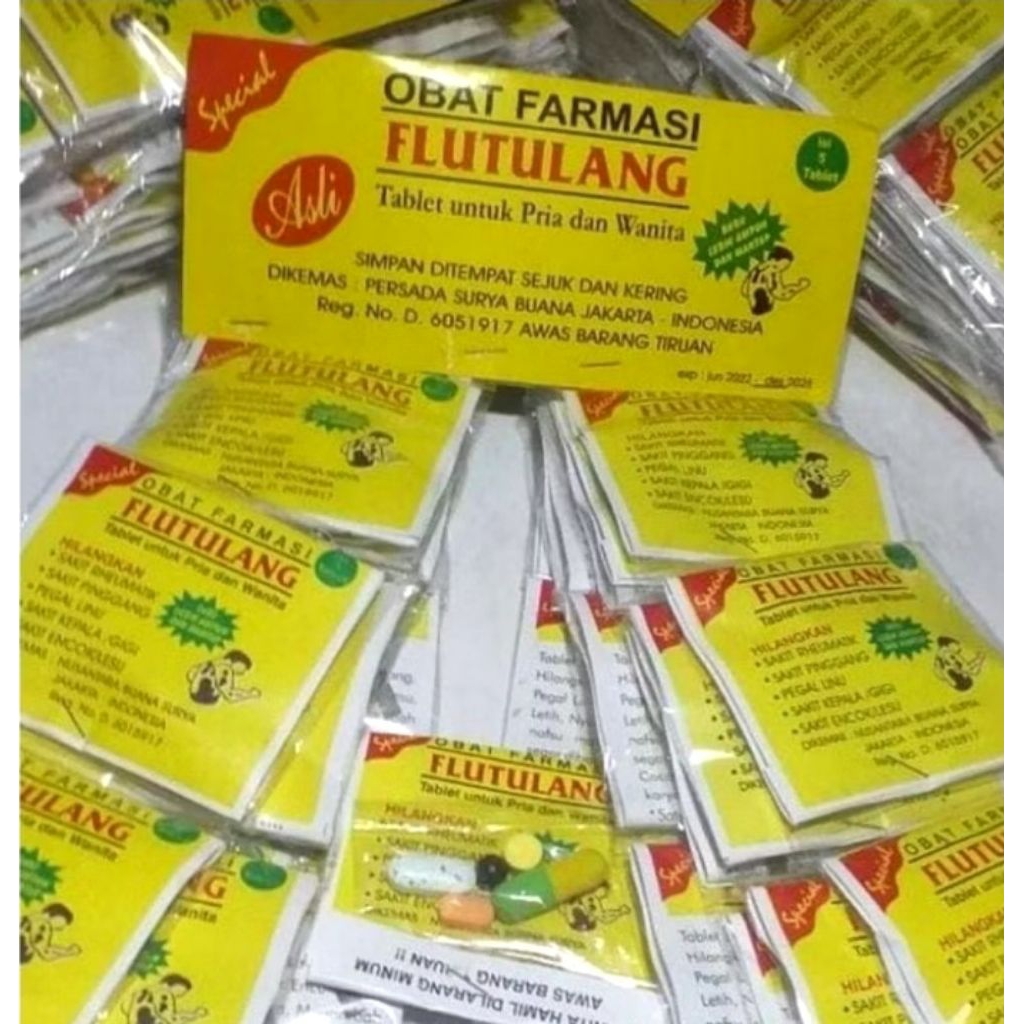flu tulang isi 50 sachet obat farmasi isi 5 macem