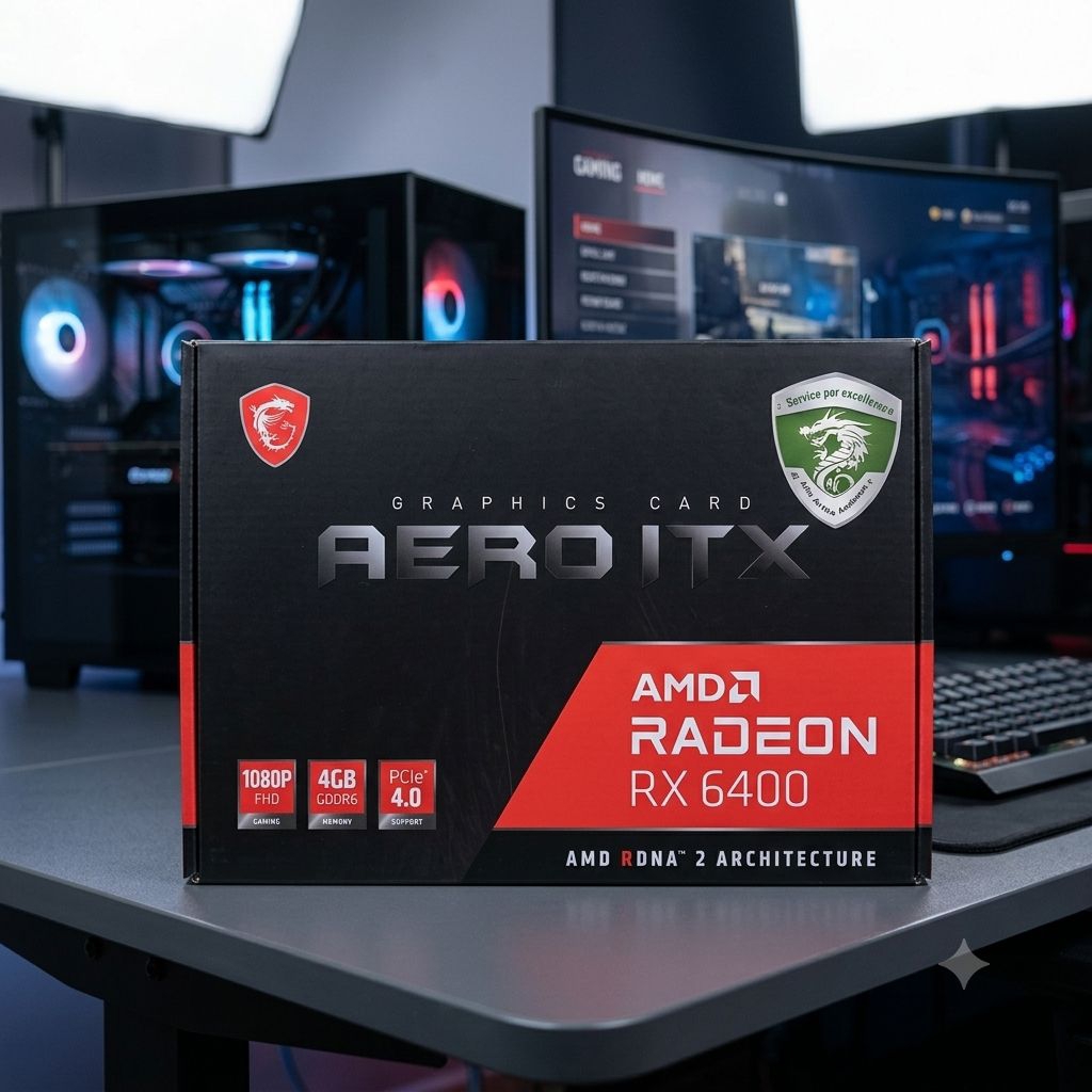 MSI Radeon RX 6400 4GB GDDR6 PCIe 4.0 VGA Gaming AMD RX6400 Full HD 1080P Likenew Mantap