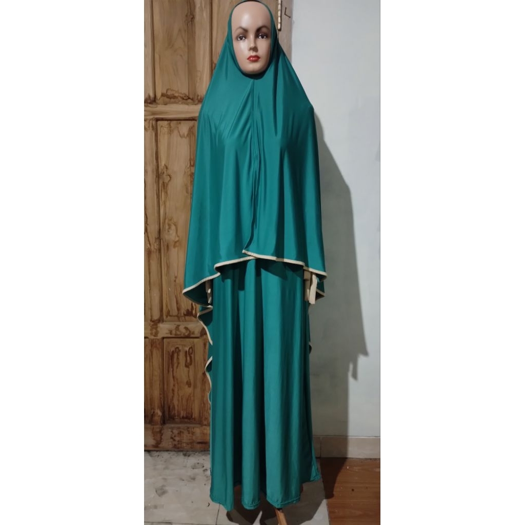 setelan gamis set kerudung pl