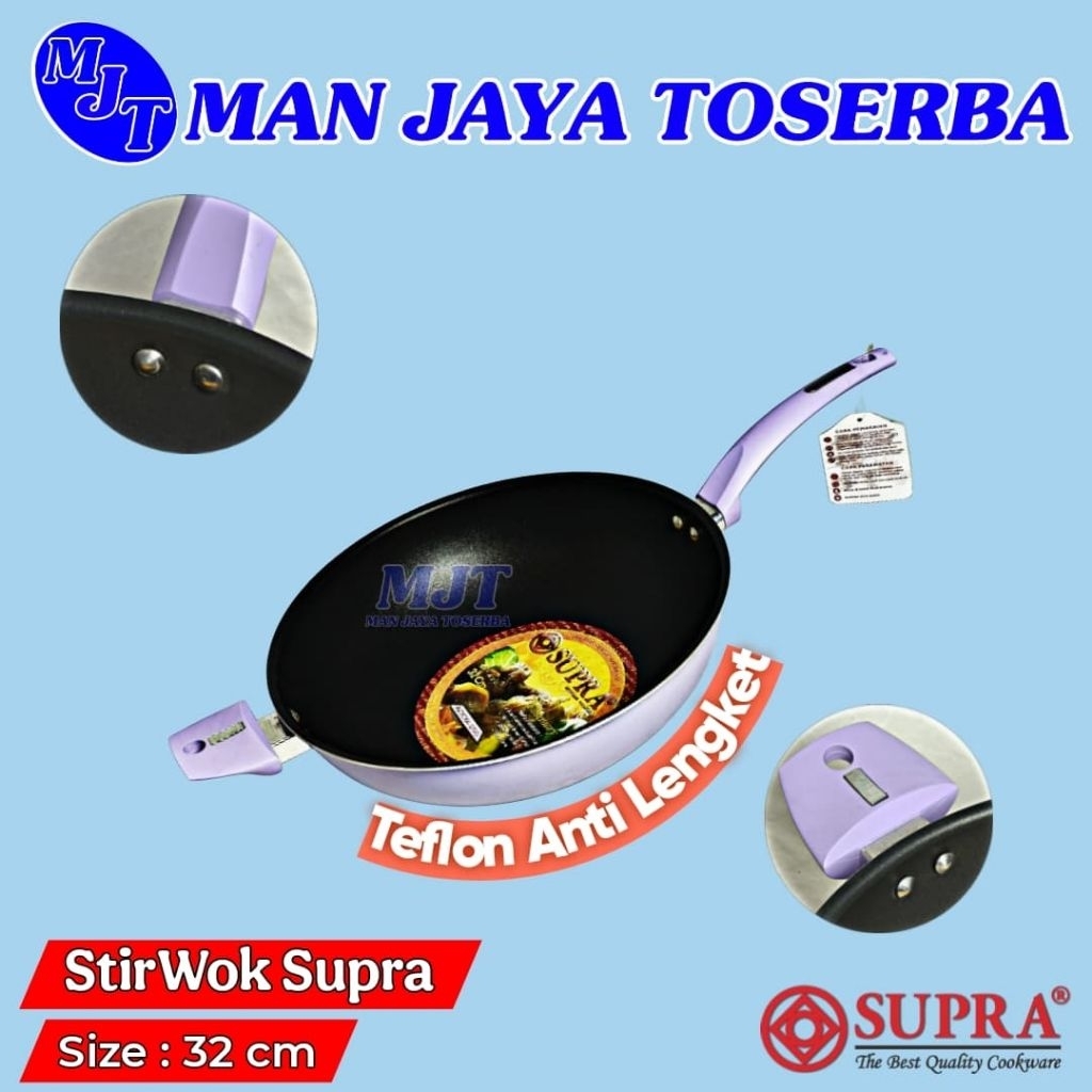 Supra Wok Pan Teflon 32cm / Panci Supra 32cm / Teflon Supra 32cm
