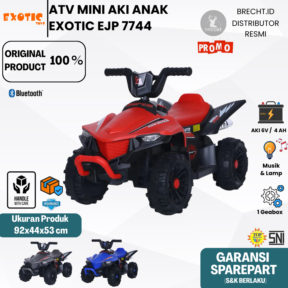 Mainan Anak Motoran Mini ATV Aki Exotic EJP-7744 / EJP 7744 Best Seller ATV