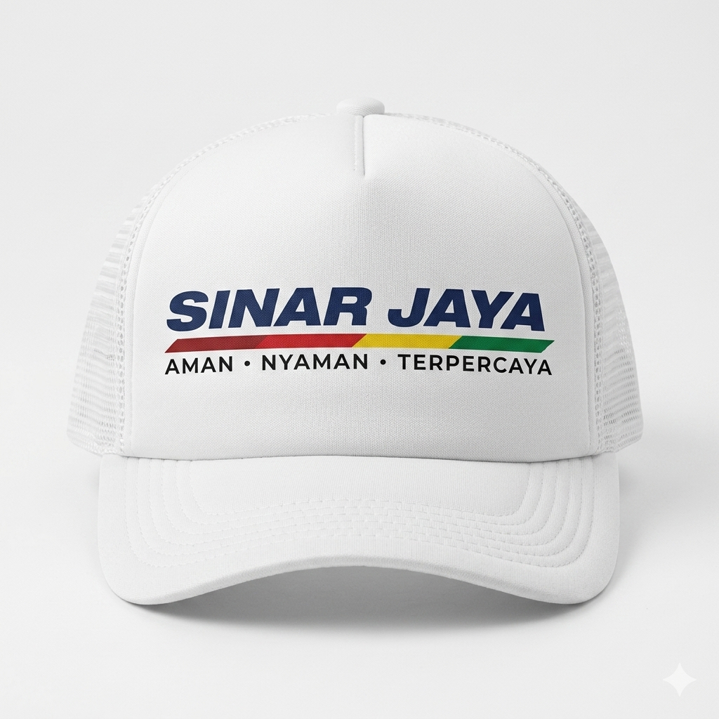 CREW BUS MAYASARI BAKTI - Topi Trucker Sablon Dewasa Unisex - Topi Jaring bisa custom logo Satuan