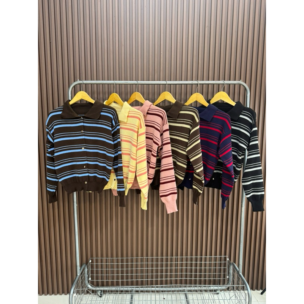 ELORA STRIPE CARDIGAN / CARDIGAN RAJUT STRIPE / CARDIGAN RAJUT WANITA