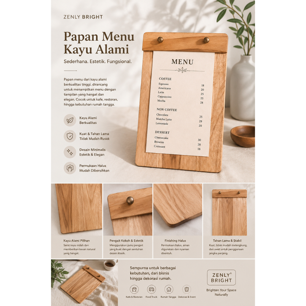 Menu Holder | Tatakan Menu | Bill Holder | Menu Cafe