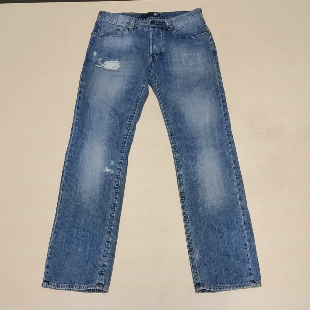 Just Cavalli Button Fly Ripped Washing Blue Jeans Original