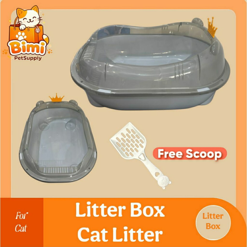 Litter Box Crown Bak Pasir Kucing Anjing litter Box Cat Litter