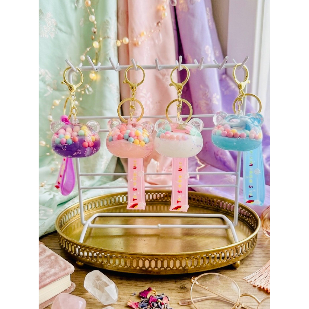 [ GROSIR ] Gantungan Kunci Air glitter| Ganci Tas | Ganci Pita