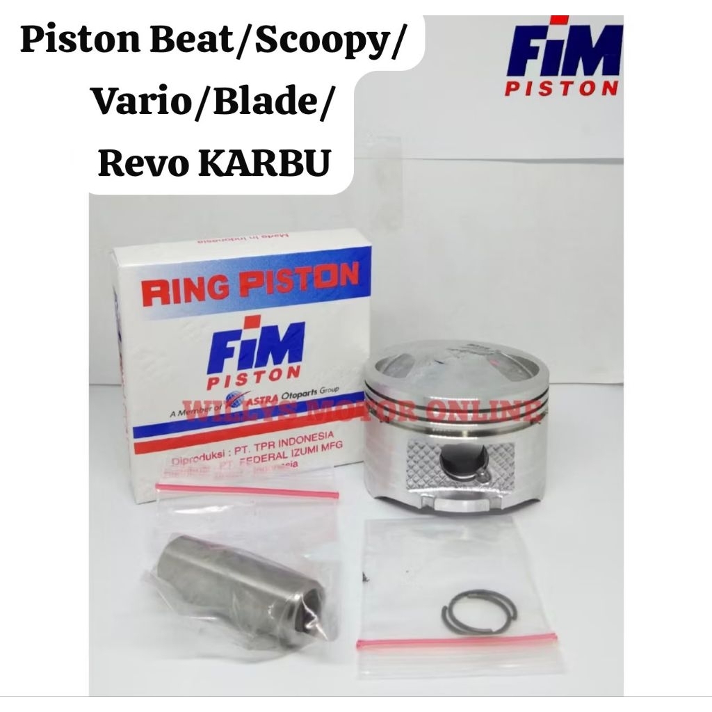 Piston Set FIM 52 Original 100% Beat Scoopy Vario Blade Revo Karbu diameter 53,5 54 54,5 54,75 55 Pe