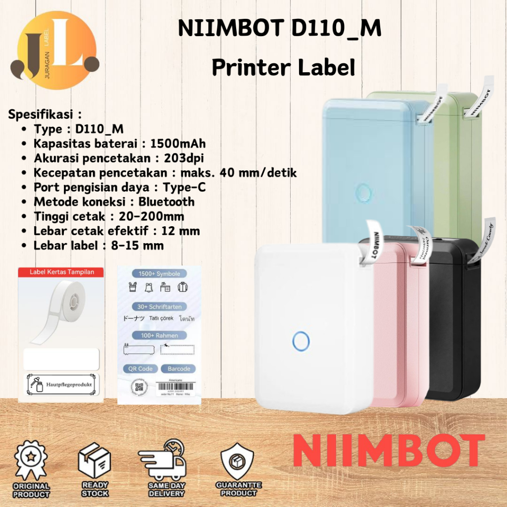 NIIMBOT D110M | D110 Printer label kabel serat optik