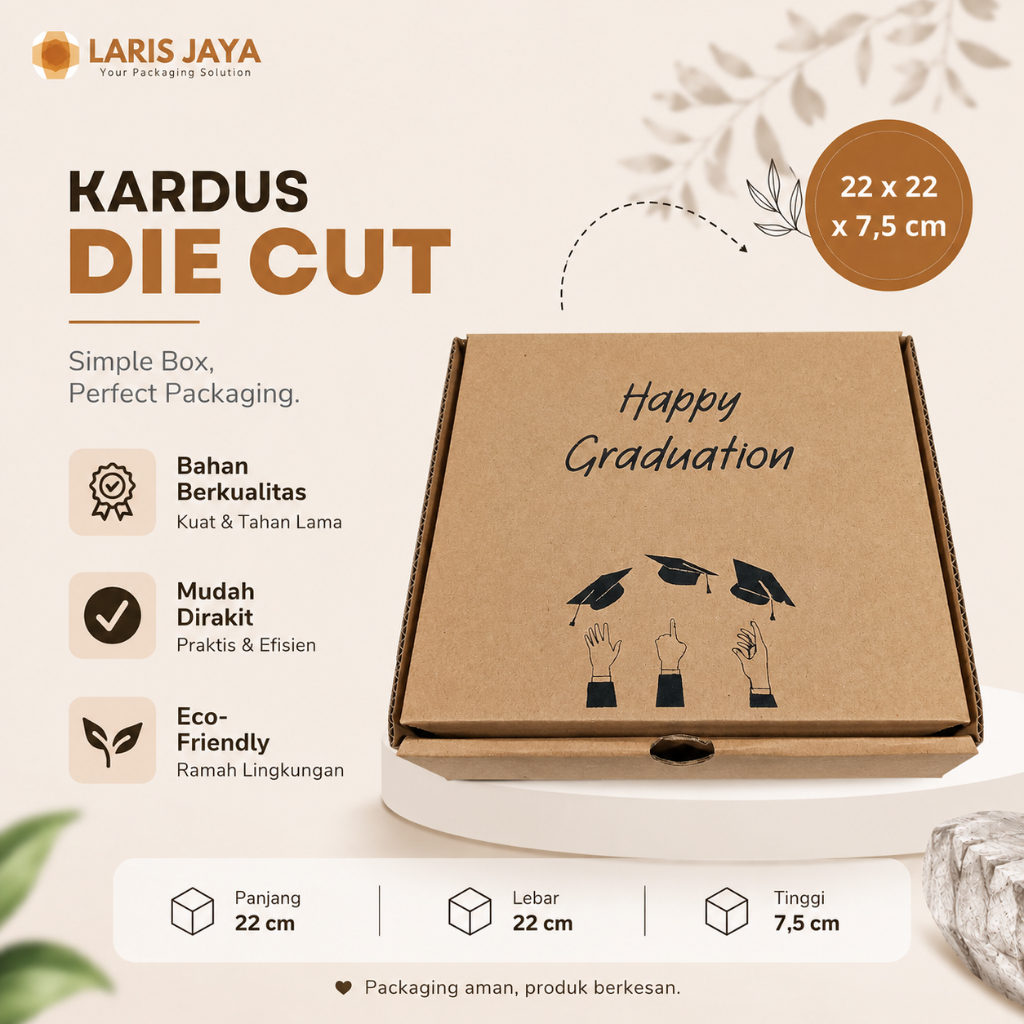 Kardus Graduation Wisuda Kado Wisuda Box Wisuda 22 x 22 x 7,5 cm / 22x22x7,5 cm ( Kardus Graduation 