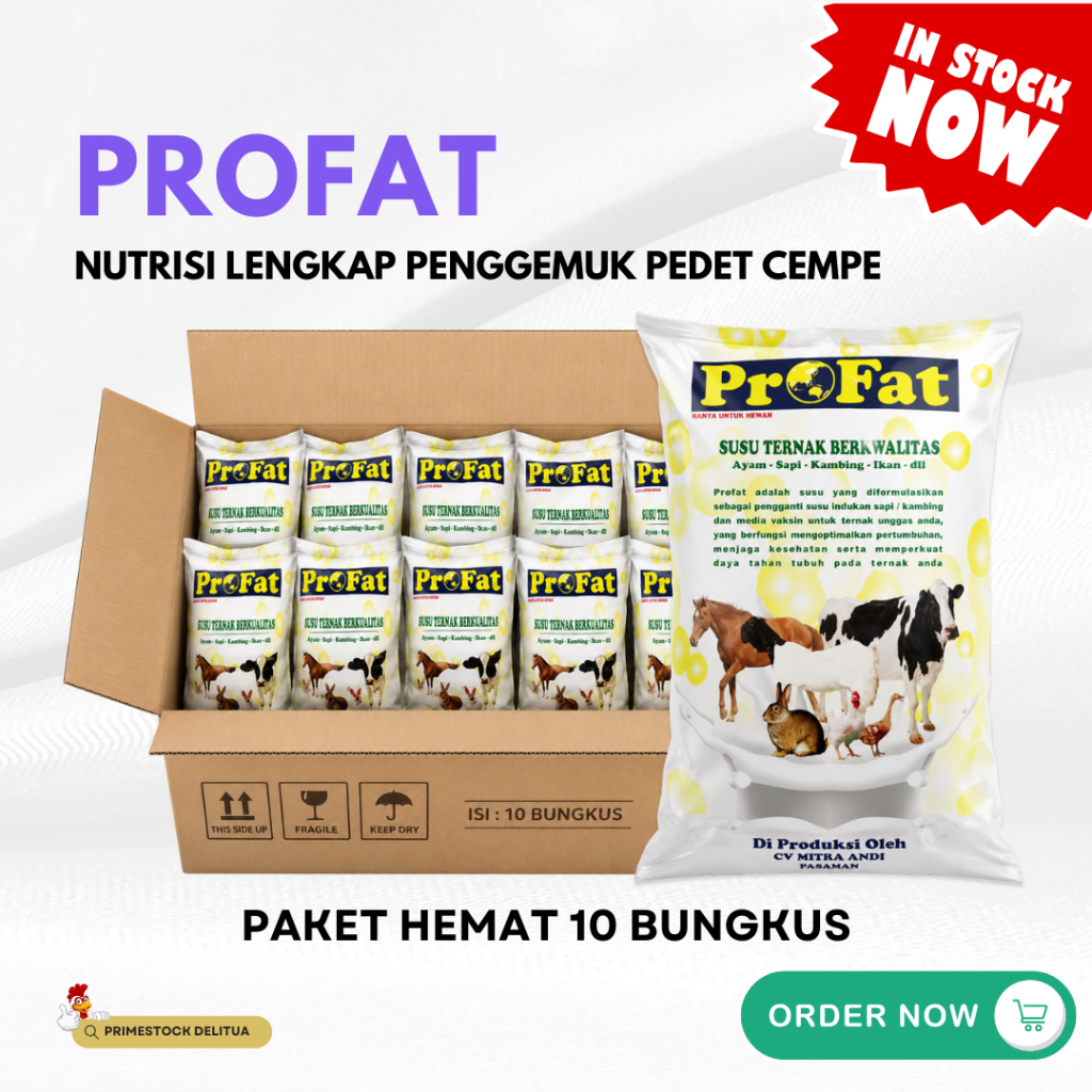 PROFAT SUSU 10Kg Paket Hemat 10 Bungkus Nutrisi Lengkap Penggemuk Pedet Cempe Anak Kambing Sapi